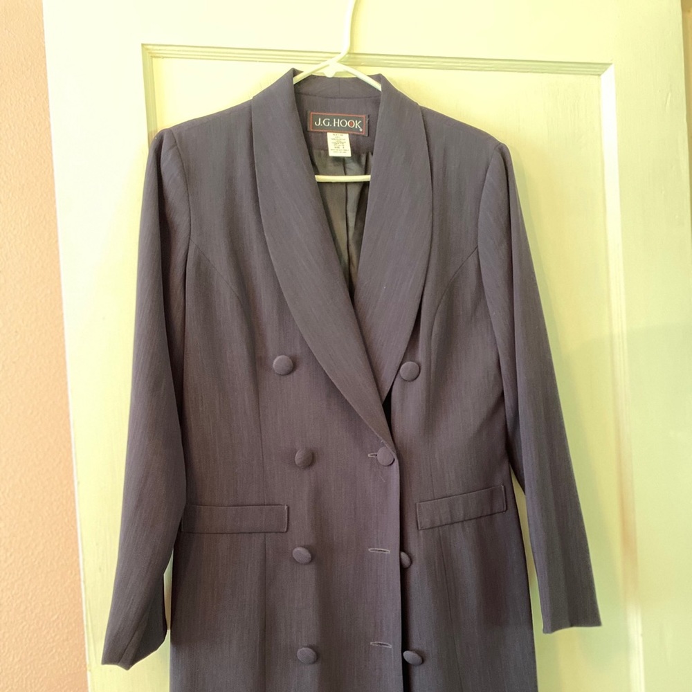 Navy blue office dress